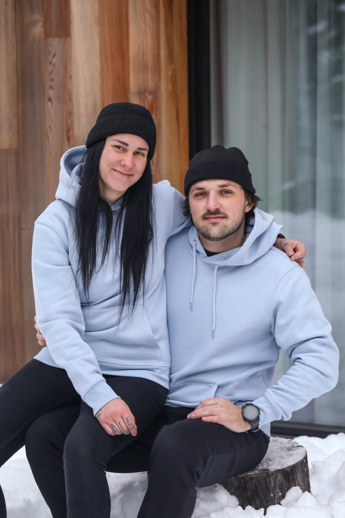 Mikina unisex bledě modrá