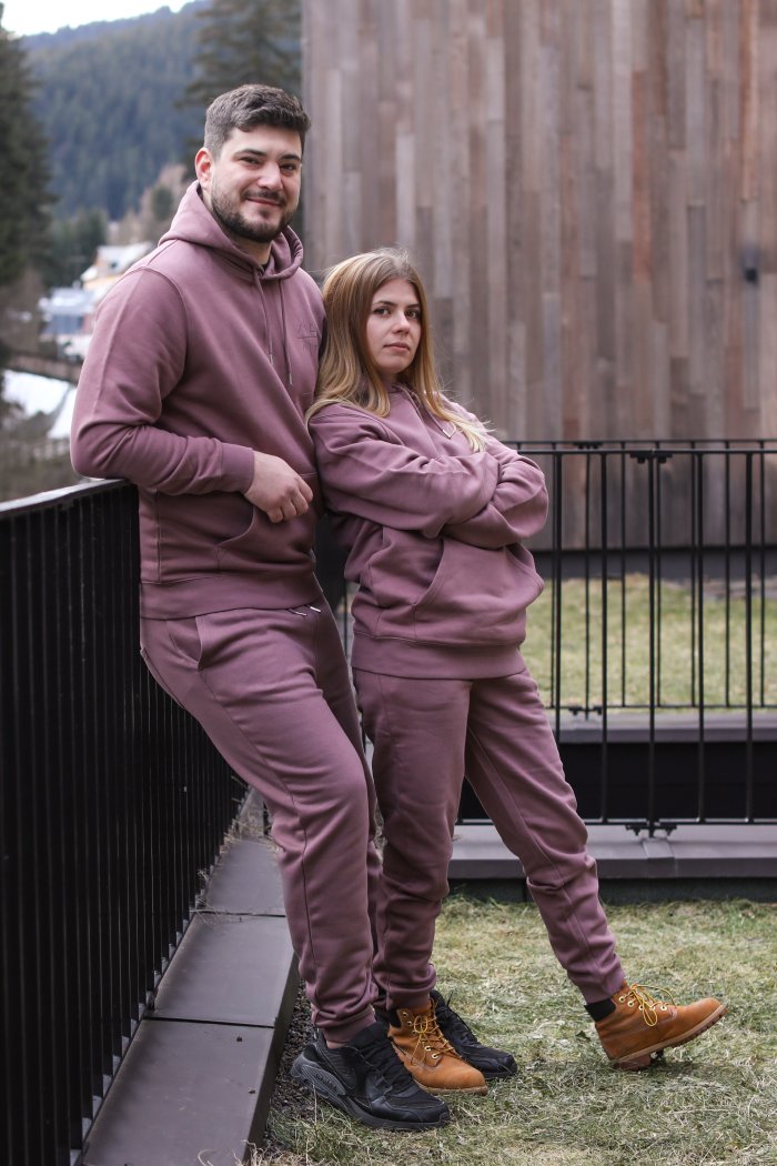Tepláky starorůžové unisex